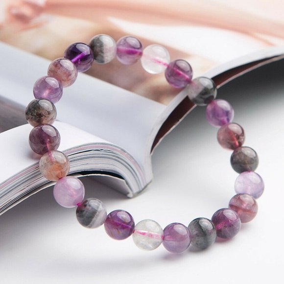 100% Natural Auralite Crystal Gems Beads Bracelet Nwt - Picture 1 of 4